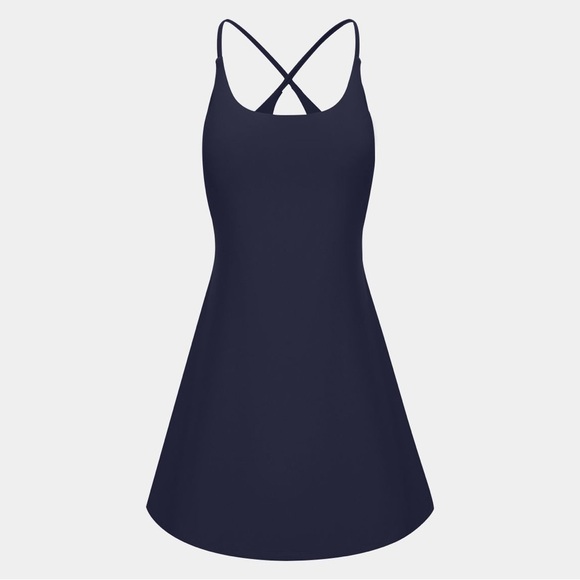 Halara Softlyzero™ Peacoat (Navy) Plush Backless Active Dress | NEW!!💙💙🖤🖤 - Picture 4 of 10